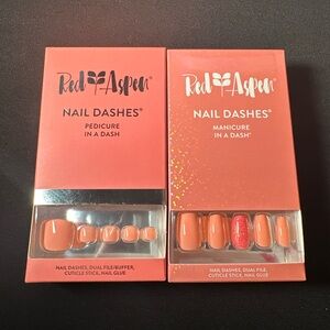 Red Aspen Nail Dashes Bundle - Mani & Pedi - Matching Set - NIB